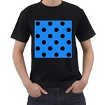 Polka Dots - Black on Dodger Blue Men s T-Shirt (Black)