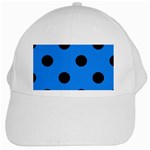 Polka Dots - Black on Dodger Blue Black Cap
