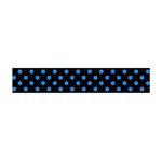 Polka Dots - Dodger Blue on Black Flano Scarf (Mini)
