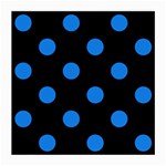 Polka Dots - Dodger Blue on Black Medium Glasses Cloth (2 Sides)