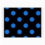 Polka Dots - Dodger Blue on Black Large Glasses Cloth (2 Sides)