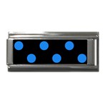 Polka Dots - Dodger Blue on Black Superlink Italian Charm (9mm)