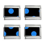Polka Dots - Dodger Blue on Black 9mm Italian Charm (4 pack)