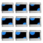 Polka Dots - Dodger Blue on Black 9mm Italian Charm (9 pack)