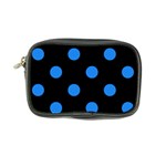 Polka Dots - Dodger Blue on Black Coin Purse
