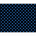 Polka Dots - Dodger Blue on Black Collage 11  x 14 