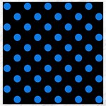 Polka Dots - Dodger Blue on Black Canvas 12  x 12 