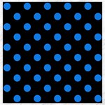 Polka Dots - Dodger Blue on Black Canvas 20  x 20 