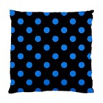 Polka Dots - Dodger Blue on Black Standard Cushion Case (One Side)