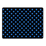 Polka Dots - Dodger Blue on Black Fleece Blanket (Small) (One Side)