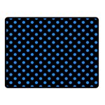 Polka Dots - Dodger Blue on Black Double Sided Fleece Blanket (Small) (Two Sides)