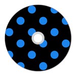 Polka Dots - Dodger Blue on Black CD Wall Clock