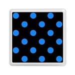 Polka Dots - Dodger Blue on Black Memory Card Reader with Storage (Square)