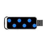 Polka Dots - Dodger Blue on Black Portable USB Flash (One Side)