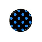 Polka Dots - Dodger Blue on Black Hat Clip Ball Marker (10 pack)
