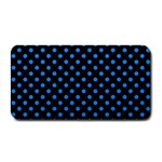 Polka Dots - Dodger Blue on Black Medium Bar Mat