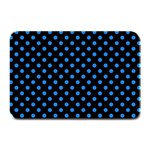 Polka Dots - Dodger Blue on Black Plate Mat