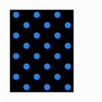 Polka Dots - Dodger Blue on Black Small Garden Flag (Two Sides)
