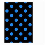 Polka Dots - Dodger Blue on Black Large Garden Flag (Two Sides)