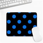 Polka Dots - Dodger Blue on Black Small Mousepad