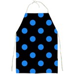 Polka Dots - Dodger Blue on Black Full Print Apron