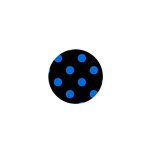 Polka Dots - Dodger Blue on Black 1  Mini Magnet