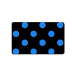 Polka Dots - Dodger Blue on Black Magnet (Name Card)