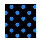 Polka Dots - Dodger Blue on Black Greeting Card 4.5  x 6 