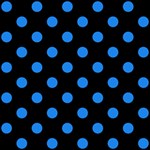 Polka Dots - Dodger Blue on Black ScrapBook Page 8  x 8 