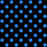 Polka Dots - Dodger Blue on Black ScrapBook Page 12  x 12 