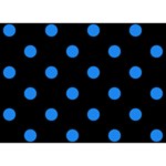 Polka Dots - Dodger Blue on Black Birthday Cake 3D Greeting Card (7x5)
