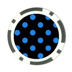 Polka Dots - Dodger Blue on Black Poker Chip Card Guard (10 pack)