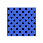 Polka Dots - Black on Royal Blue Satin Bandana Scarf