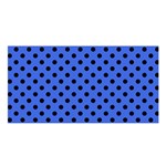 Polka Dots - Black on Royal Blue Satin Shawl