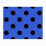 Polka Dots - Black on Royal Blue Small Glasses Cloth