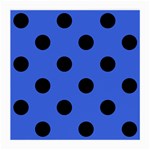Polka Dots - Black on Royal Blue Medium Glasses Cloth