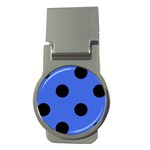 Polka Dots - Black on Royal Blue Money Clip (Round)