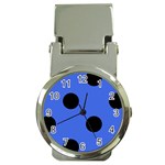 Polka Dots - Black on Royal Blue Money Clip Watch