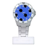Polka Dots - Black on Royal Blue Nurses Watch