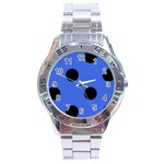 Polka Dots - Black on Royal Blue Stainless Steel Analogue Watch