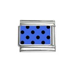 Polka Dots - Black on Royal Blue Italian Charm (9mm)