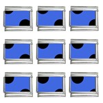 Polka Dots - Black on Royal Blue 9mm Italian Charm (9 pack)
