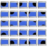 Polka Dots - Black on Royal Blue 9mm Italian Charm (25 pack)
