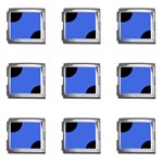 Polka Dots - Black on Royal Blue Mega Link Italian Charm (9 pack)