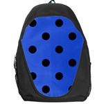 Polka Dots - Black on Royal Blue Backpack Bag