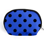 Polka Dots - Black on Royal Blue Accessory Pouch (Medium)