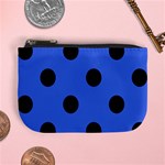 Polka Dots - Black on Royal Blue Mini Coin Purse
