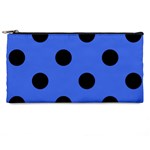 Polka Dots - Black on Royal Blue Pencil Case
