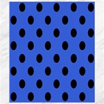 Polka Dots - Black on Royal Blue Canvas 8  x 10 