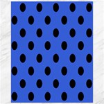 Polka Dots - Black on Royal Blue Canvas 16  x 20 